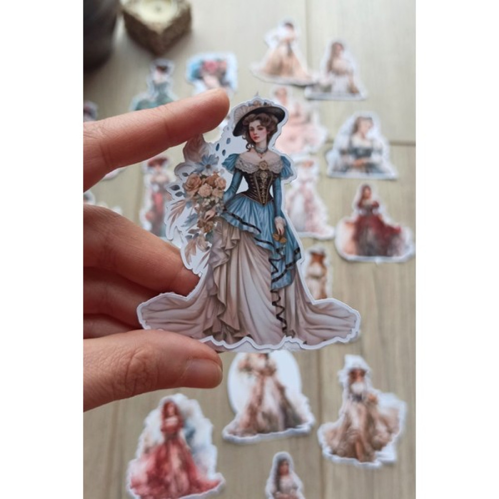 Mona Craftist 21 Adet Victorian Lady Sticker Bullet Journal Scrapbook Laptop Sticker Vintage Kadın - 13 x 18 cm - Renkli Dizüstü Bilgisayar Fiyatı