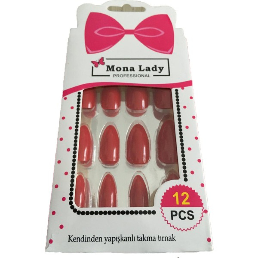 Mona Lady Kendinden Yapışkanlı Takma Tırnak - Kırmızı Tırnak Bakımı Fiyatı