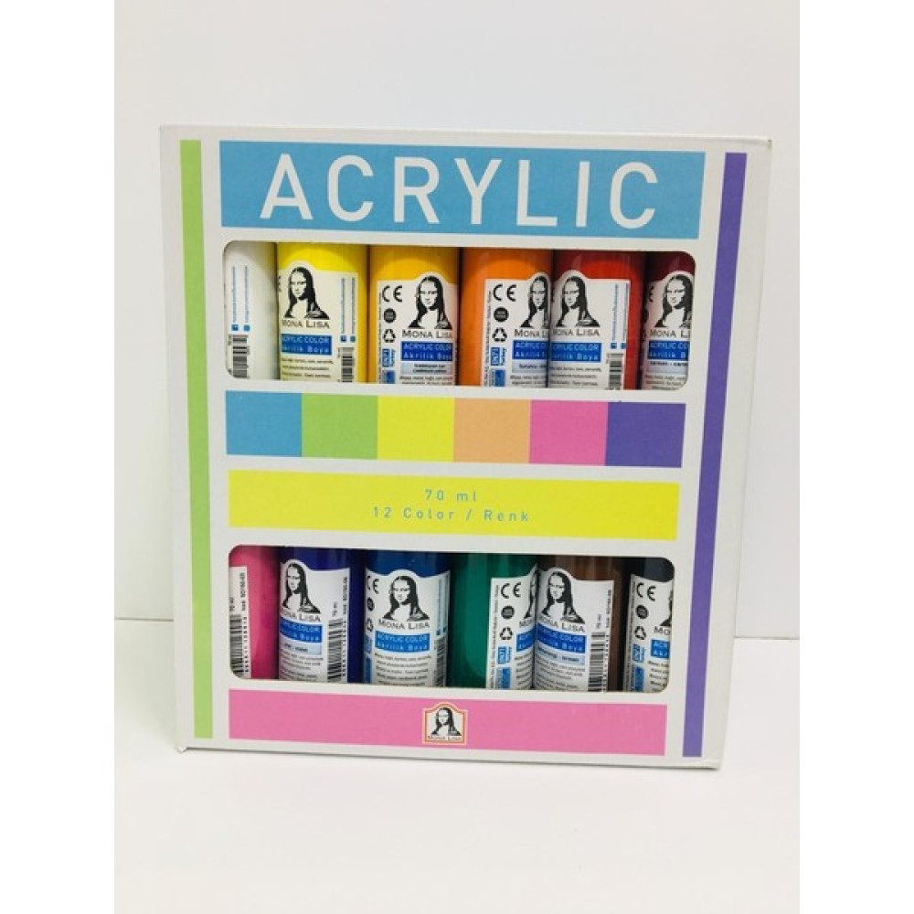 Mona Lisa Akrilik Boya 12 x 70 ml Set Akrilik Boya Fiyatı