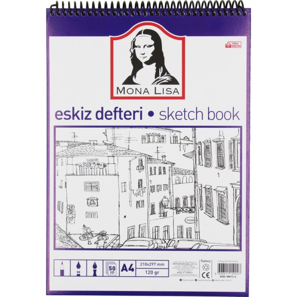 Mona Lisa Eskiz Defteri A4 50 Yaprak 120 gr Defter & Kağıt Ürünleri Fiyatı