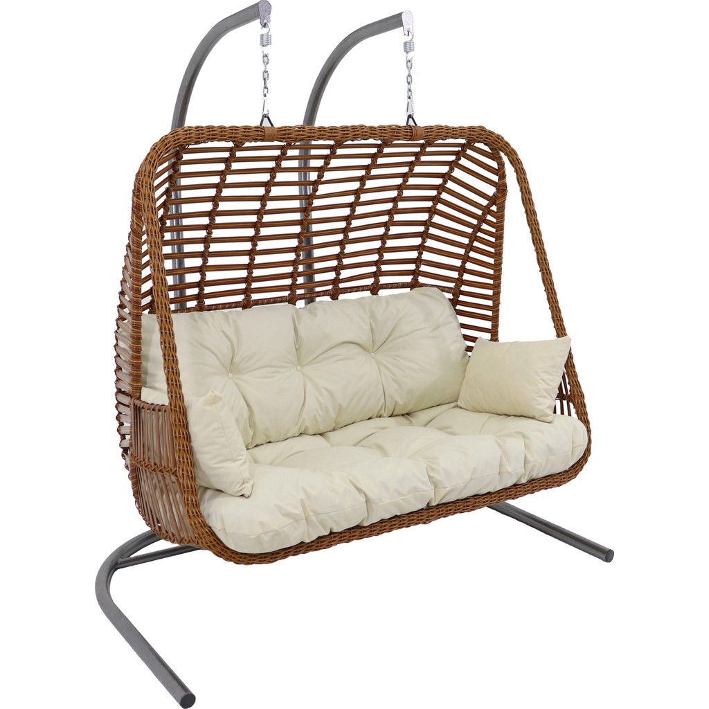 Monalin Home Garden Kudüs Rattan El Örgüsü Çift Kişilik Balkon Teras Bahçe Salıncağı - Kahverengi Oto Dış Aksesuar & Yedek Parça Fiyatı