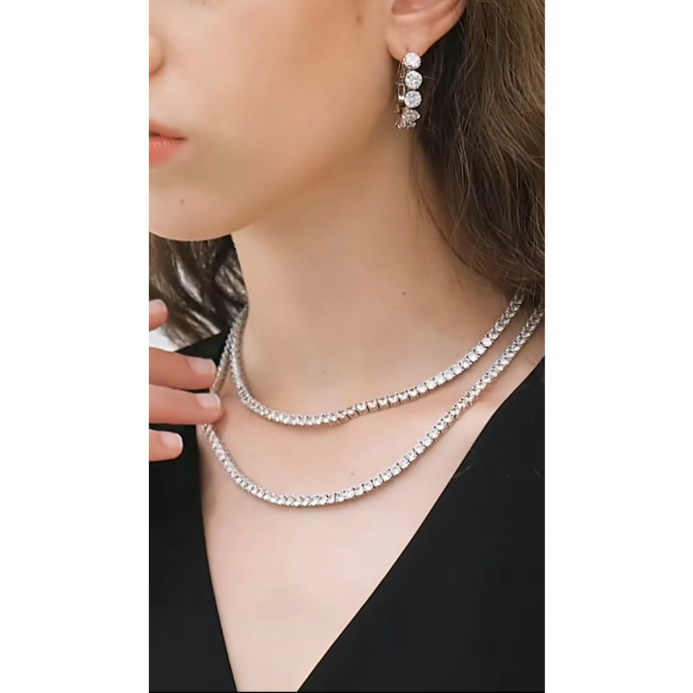 monalisatoka Kadın 2li Rhinestone Zirkon Taşlı Su Yolu Kolye M Beden Bijuteri Kolye Fiyatı