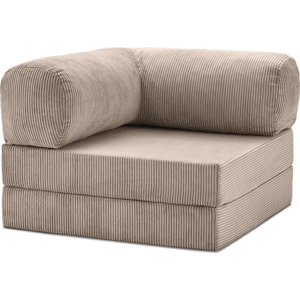 MONAMI Home Decor Modüler Köşe Minderi 100X100 Fitilli Kadife, Rahat, Dayanıklı, Çok Amaçlı Yer Minderi - 100 x 100 cm - Bej Diğer Fiyatı