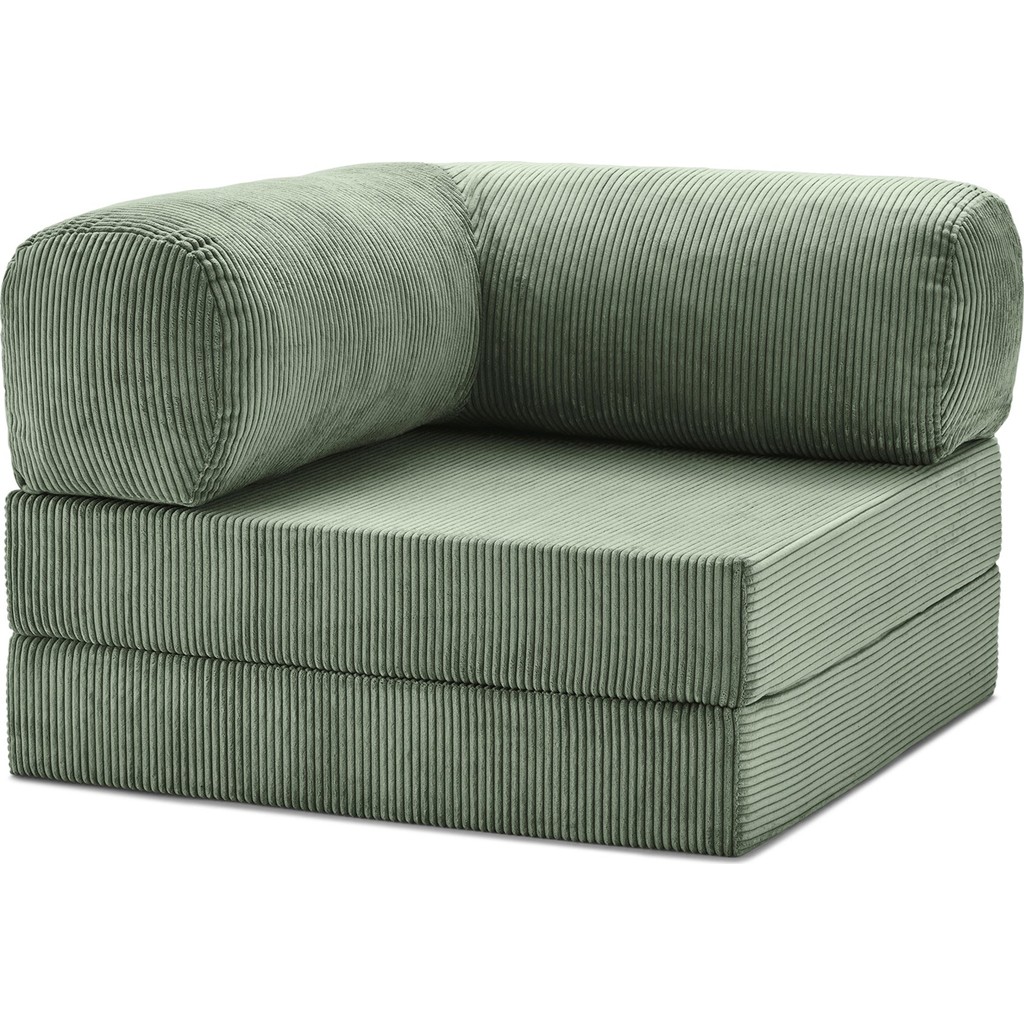 MONAMI Home Decor Modüler Köşe Minderi 100X100 Fitilli Kadife, Rahat, Dayanıklı, Çok Amaçlı Yer Minderi - 100 x 100 cm - Yeşil Diğer Fiyatı