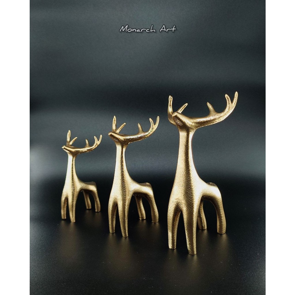 Monarch Art 3'lü Minimalist Geyik Biblo Seti - Altın Sarısı Modern Ev Dekoru Ofis Hediyesi Dekoratif Obje Biblo Fiyatı