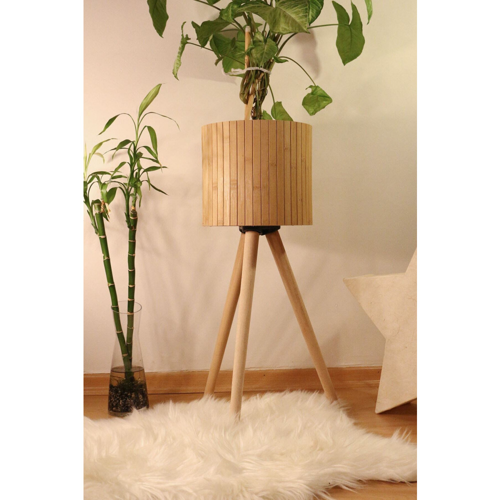 Monchi Bambu Ahşap Ayaklı Sepet/saksılık Naturel 46cm Ayak Boyu (24CM VEYA 39CM AYAK TALEP EDEBİLİRSİNİZ) Bahçe Mobilyası Fiyatı