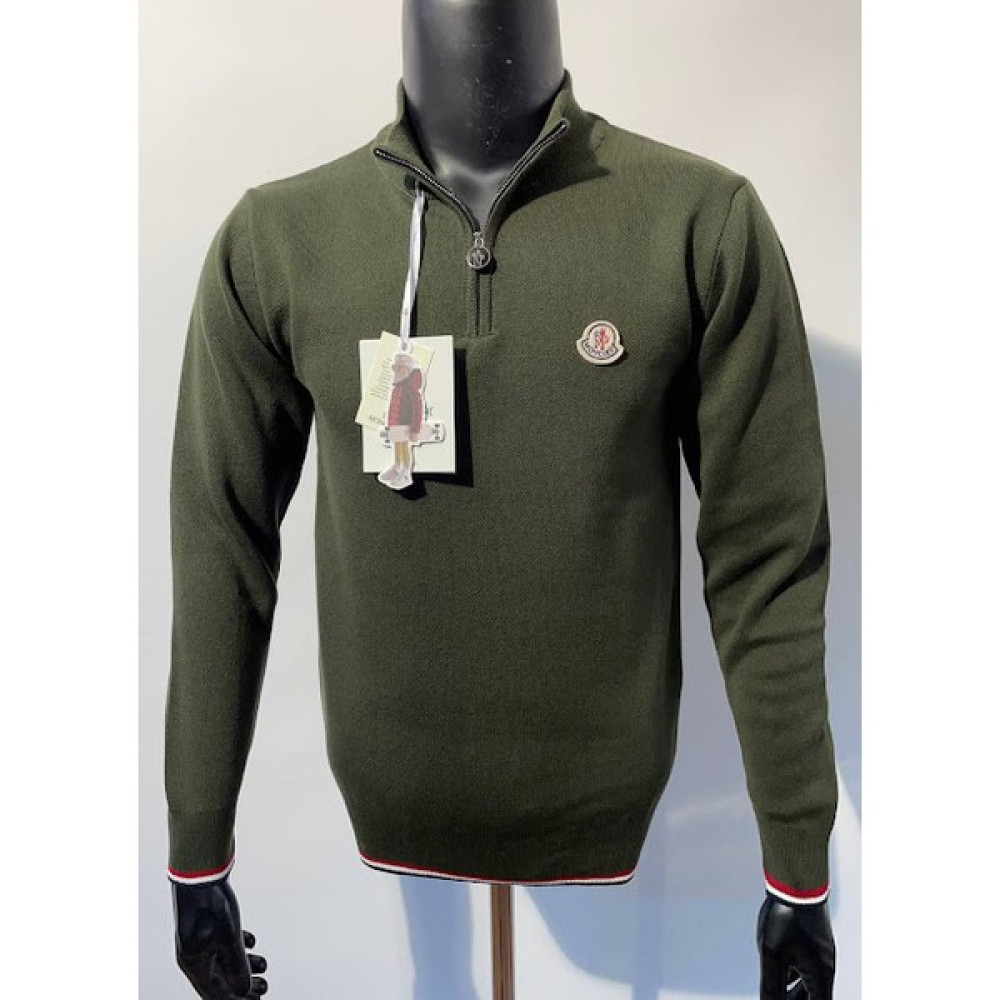 Moncler Yarım Fermuarlı Organik Pamuklu Kazak Erkek Kazak & Süveter & Triko Fiyatı