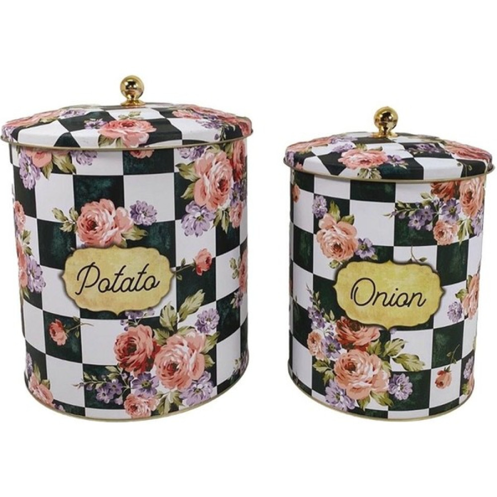 Mondecor Damalı Rose Patates Soğan Kovası 2 Li Cnk001 Saklama Kapları Fiyatı