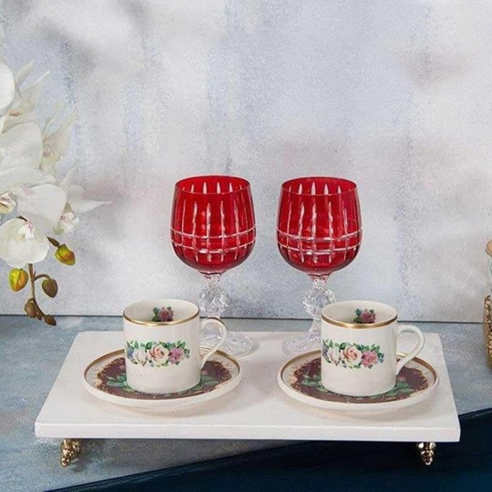 Mondecor Lotus Rose Bordo 2'li Kadehli Kahve Seti Oto Boyaları Fiyatı