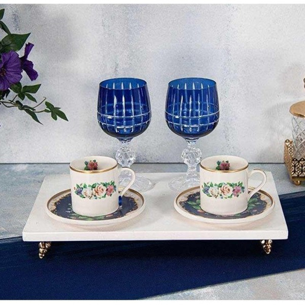 Mondecor Lotus Rose Kobalt 2'li Kadehli Kahve Seti - Mavi Oto Boyaları Fiyatı