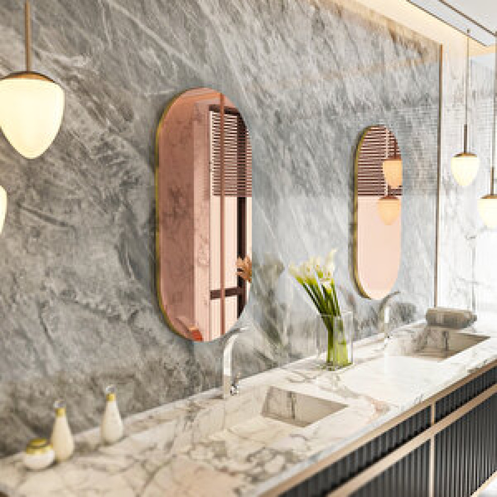 MONEayna 2'li Riors Luxury Gold Detaylı Bronz Oval Ayna Ayna Fiyatı