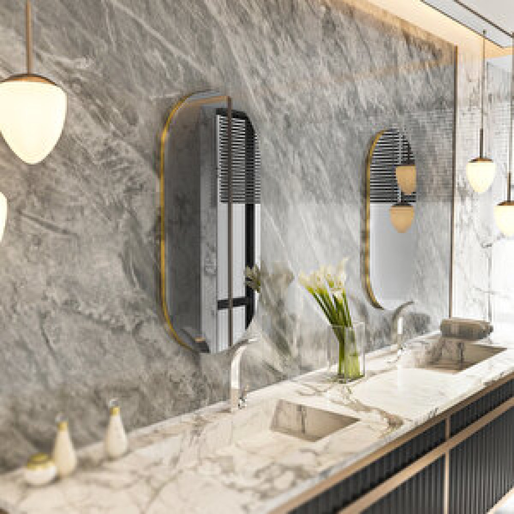 MONEayna 2'li Riors Luxury Gold Detaylı Füme Oval Ayna Ayna Fiyatı
