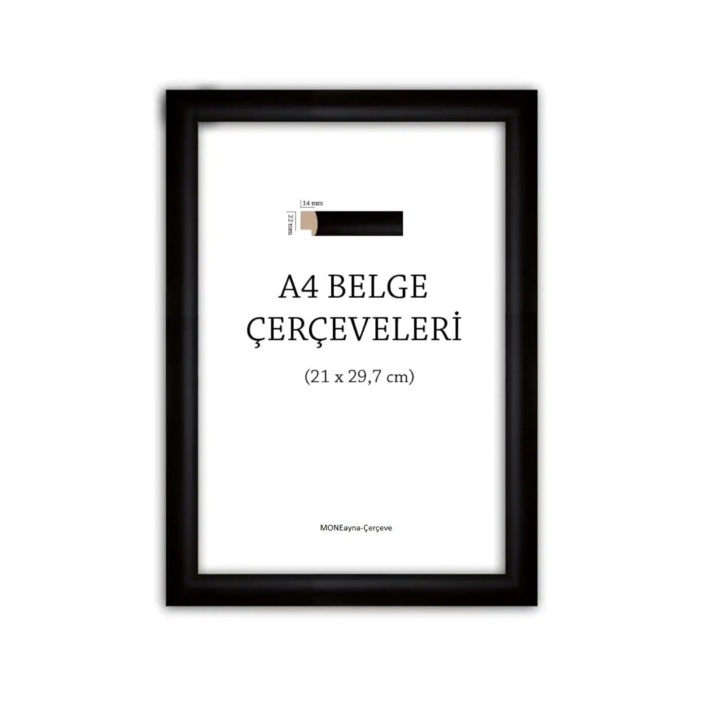 MONEayna A4 Diploma Belgelik 1.sınıf Siyah Çerçeve (22MM) Resim & Fotoğraf Çerçevesi Fiyatı