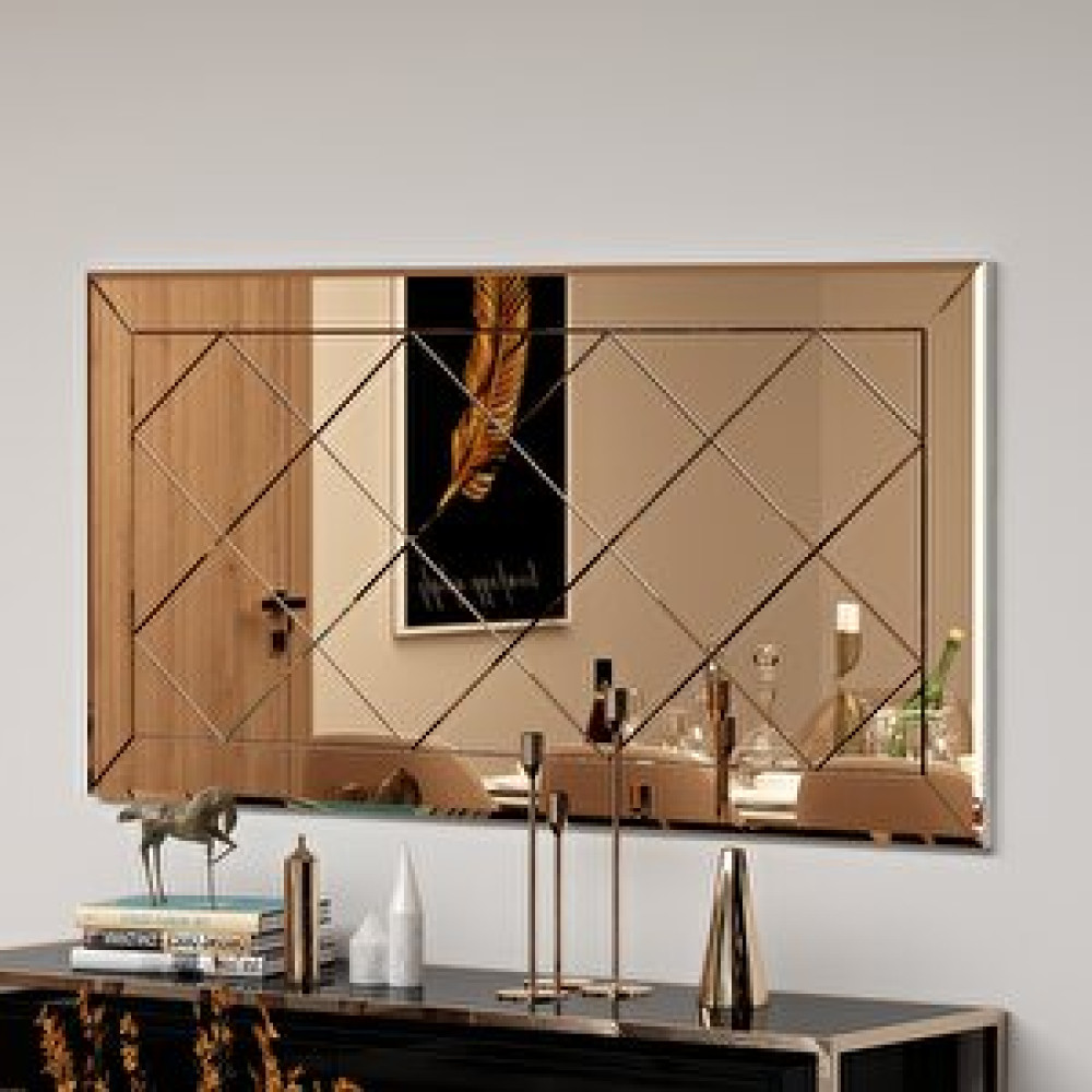 MONEayna Pauli Bronz Baklava Desen Ayna Ayna Fiyatı