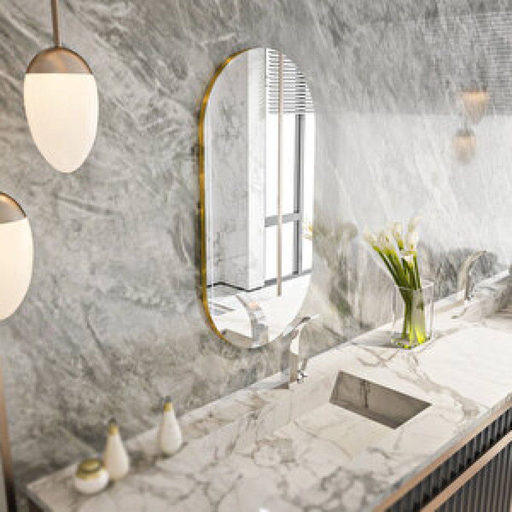 MONEayna Riors Luxury Gold Detaylı Oval Ayna Ayna Fiyatı