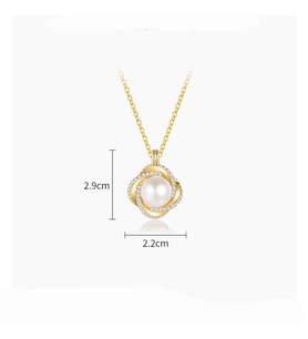 Monemel Swarovski Taşlı inci Gold Kolye (Altın Kaplama) Sevgililer Günü Hediyesi Altın Kolye Fiyatı