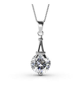 Monemel Swarovski Tek Taş Kolye - (Eyfel Kulesi) (Altın Kaplama) Sevgililer Günü Hediyesi Altın Kolye Fiyatı