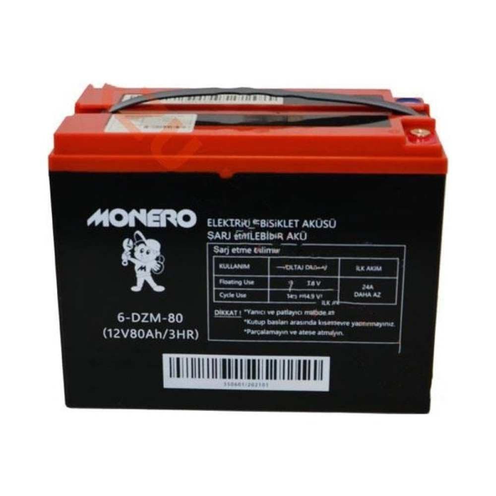 Monero 12V-80 Amper [dar] [223*121*174 Mm] E-Bıke Akü - Monero - 1 - Renkli Akü Fiyatı