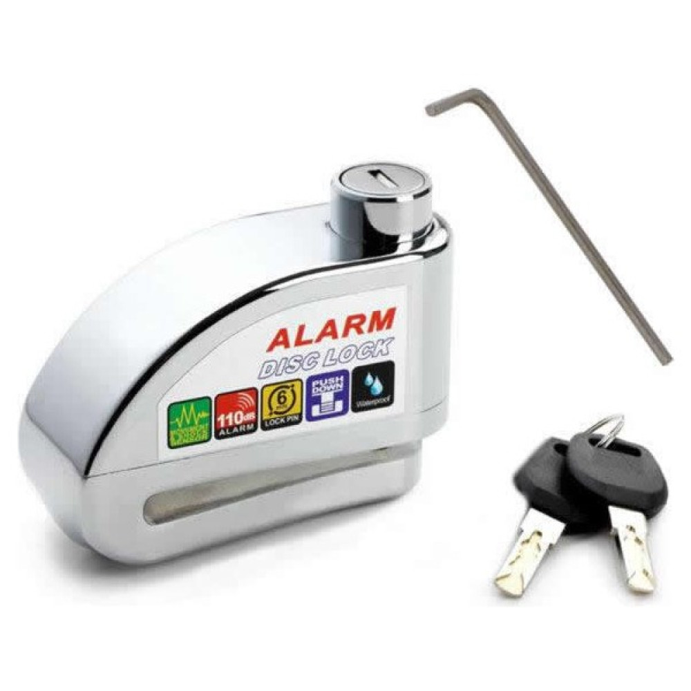 Monero Düz Anahtarlı Motosiklet Disk Kilidi Krom 110 Db Alarm Motorsiklet Kilidi & Alarmı Fiyatı