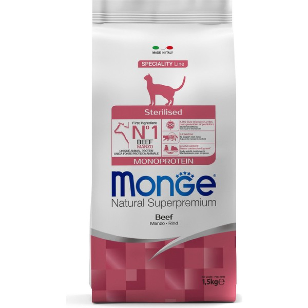 Monge Cat Speciality Line Monoprotein Sterilised Sığır Etli Kısırlaştırılmış Kedi Maması 1.5 kg Evcil Hayvan Ürünleri Fiyatı