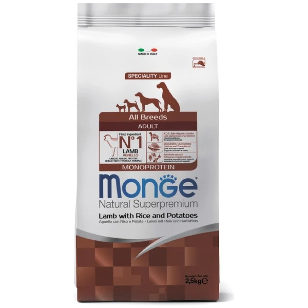 Monge Dog Speciality Line Monoprotein Kuzu Etli Pirinçli ve Patatesli Tüm Irk Yetişkin Köpek Maması 2.5 kg Evcil Hayvan Ürünleri Fiyatı
