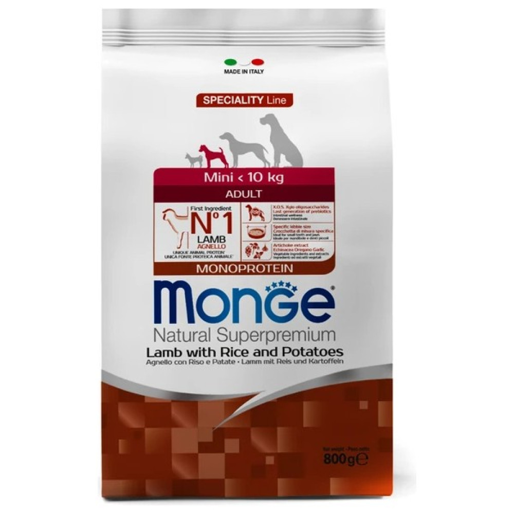 Monge Dog Speciality Line Monoprotein Mini Pirinç Patates ve Kuzu Etli Küçük Irk Yetişkin Köpek Maması 800 gr Evcil Hayvan Ürünleri Fiyatı