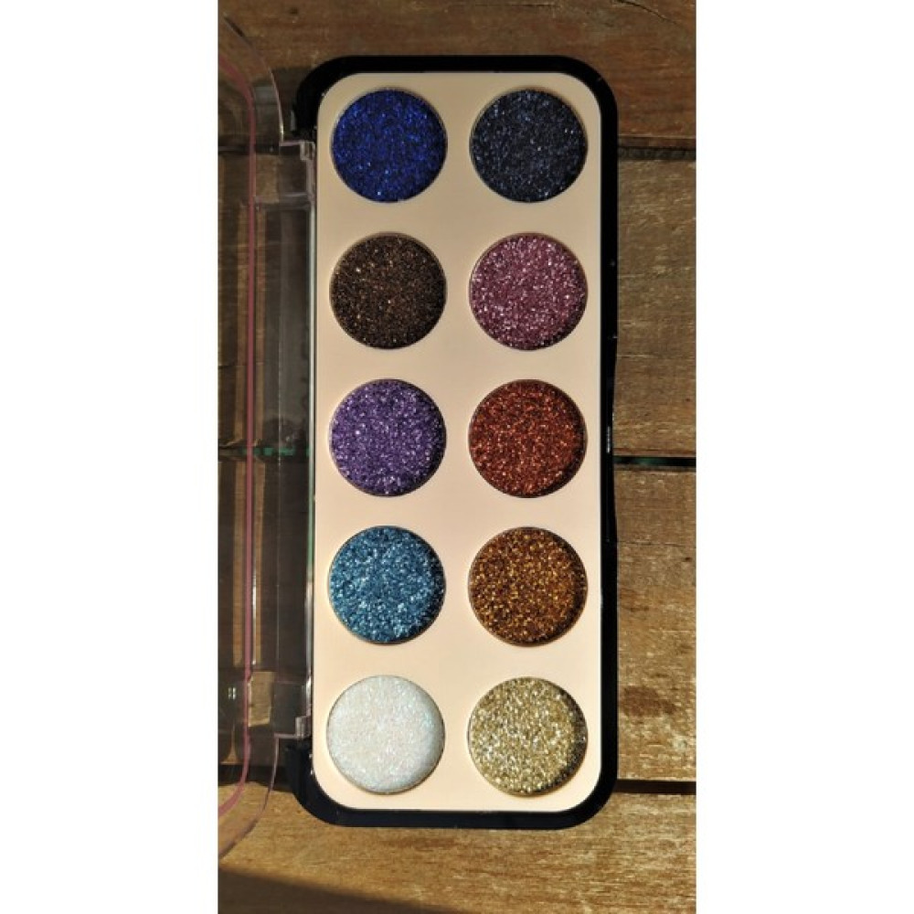 Monicatime Glw 10 Renk Glitter Far Paleti No 01 Siyah Göz Kalemi Hediyeli Göz Farı Fiyatı