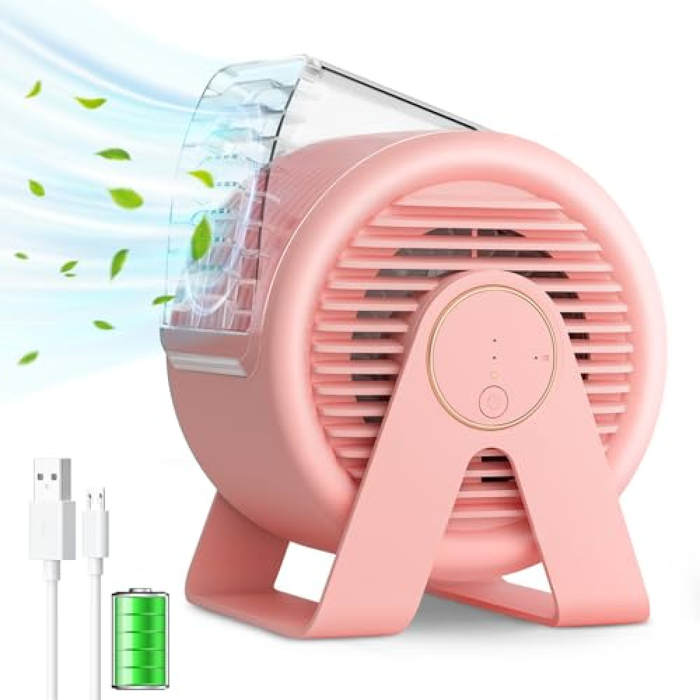 Monisen Small Desk Fan for Office, USB Rechargeable Table Fan with 3 Speeds, Quiet Small Portable personal Fan 60 ° Up and Down Rotated, Ideal for The Home, Office, Dorm Ventilation Fan Fiyatı
