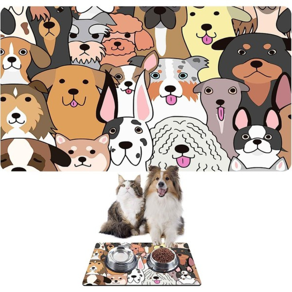 Monnhein Mama ve Su Evcil Hayvan Beslenme Matı, Kolay Temizlenen Emici Su Geçirmez Kumaş, Küçük Orta Boy ve Büyük Kedi ve Köpekler Için Dayanıklı Köpek Kedi Paspas (40X60, Renkli Köpekler) - Beyaz Evcil Hayvan Ürünleri Fiyatı