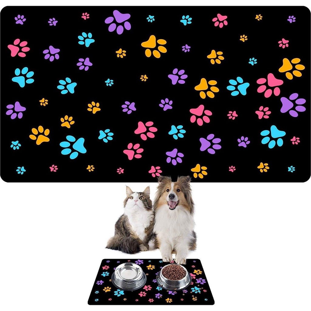 Monnhein Mama ve Su Evcil Hayvan Beslenme Matı, Kolay Temizlenen Emici Su Geçirmez Kumaş, Küçük Orta Boy ve Büyük Kedi ve Köpekler Için Dayanıklı Köpek Kedi Paspas (50X35, Renkli Patiler) - Beyaz Evcil Hayvan Ürünleri Fiyatı