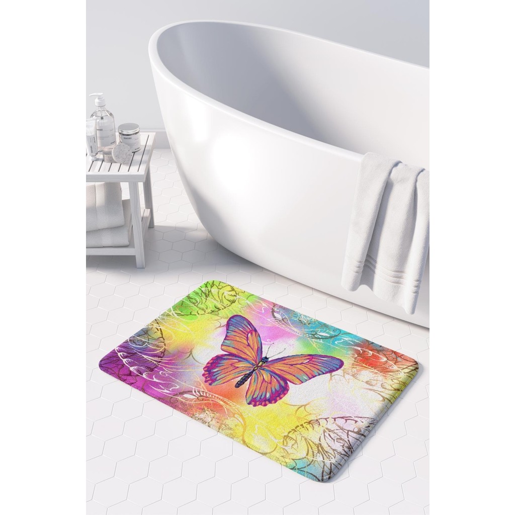 Monnhein Mikrofiber Banyo Paspası, Kaymaz Taban, Makinede Yıkanabilir, Banyo Halısı (50X80) - Kırmızı Araca Özel Paspaslar Fiyatı