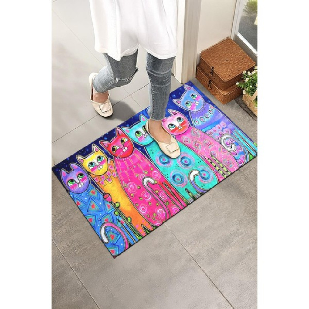 Monnhein Renkli Kediler Kapı Önü Paspası - 45 x 65 cm Evcil Hayvan Ürünleri Fiyatı