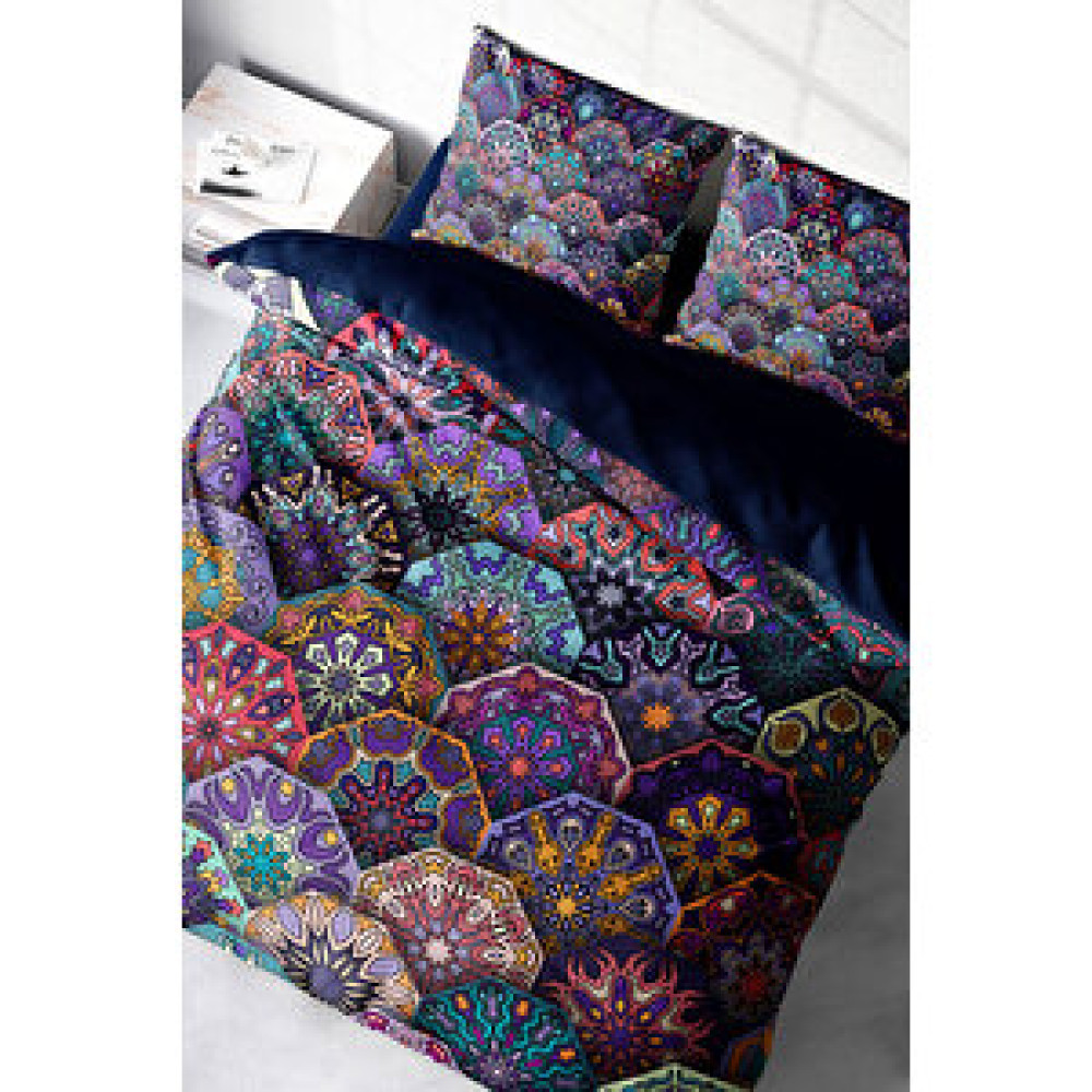 Monohome Ethnic Purple 3d Pamuk Saten Çift Kişilik Nevresim Takımı Nevresim Takımı Fiyatı