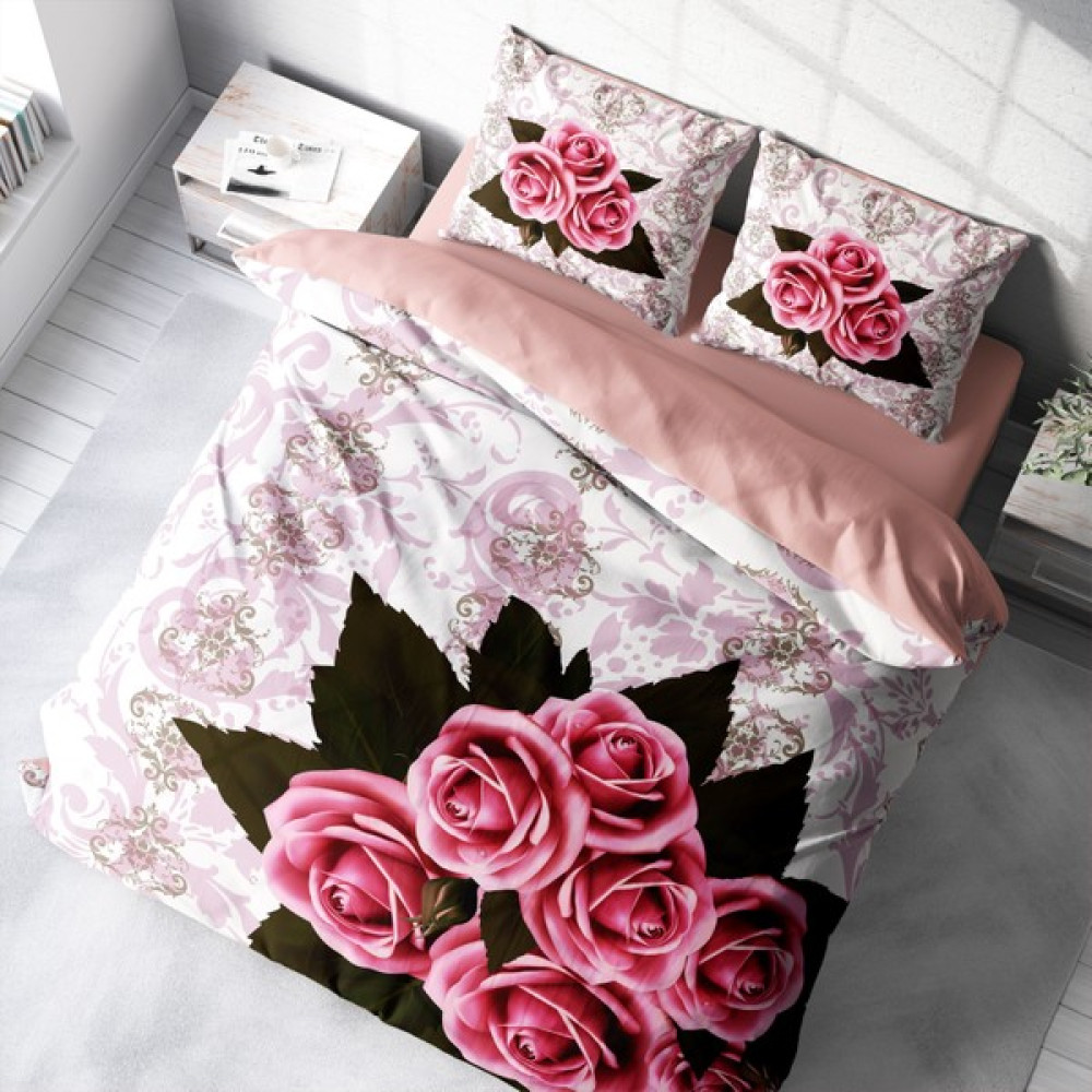 MonoHome Rose1008 3D Pamuk Saten Çift Kişilik Nevresim Takımı - 200 x 220  cm - Renkli Nevresim Takımı Fiyatı