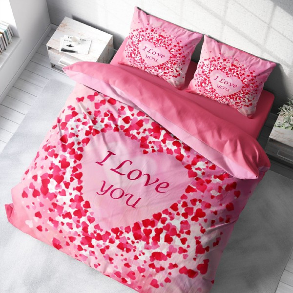 Monohome Sevgililer Günü Pamuk Saten Çift Kişilik Nevresim Takımı - 200 x 220  cm - Renkli Nevresim Takımı Fiyatı