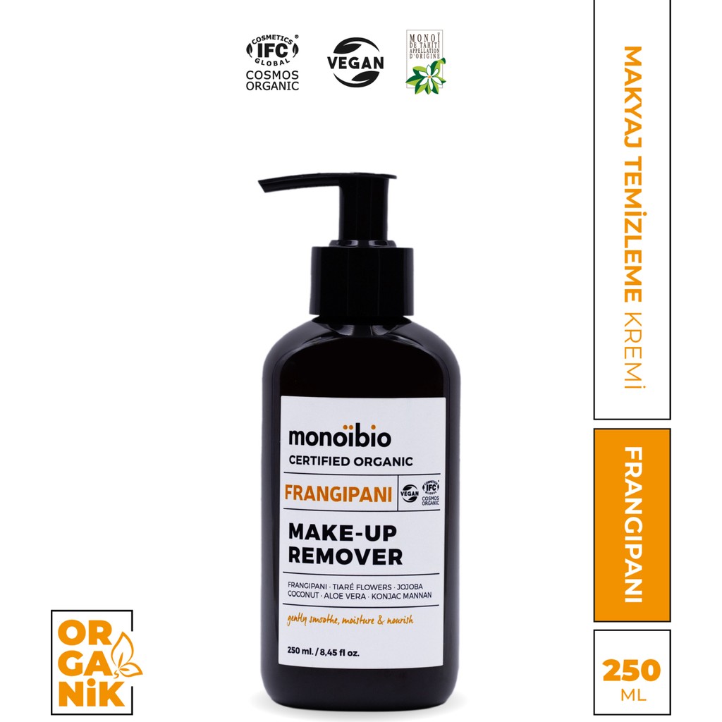 Monoibio Organik Frangipani Yüz & Göz Makyaj Temizleme Kremi / Sütü - Makeup Remover - Vegan Makyaj Temizleyicileri Fiyatı