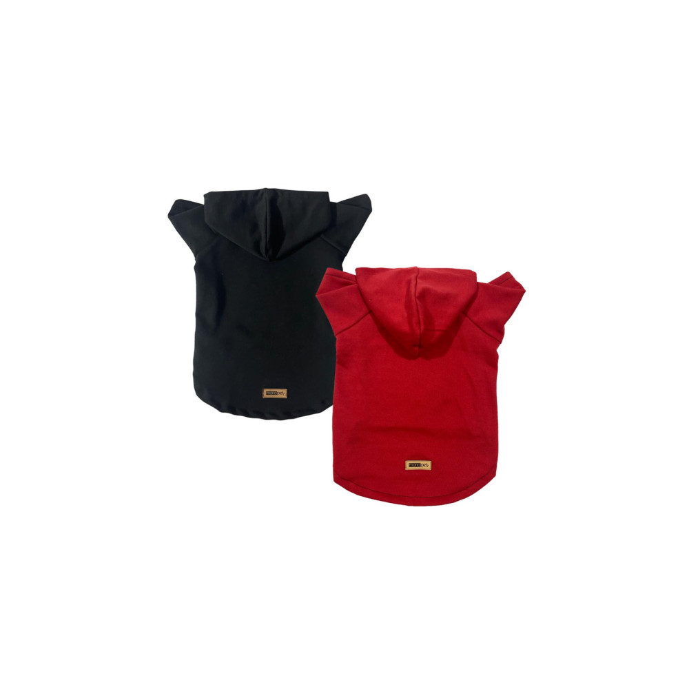 Monopetz Kapişonlu Polar Sweatshirt Köpek Ve Kedi Kıyafeti & Elbisesi - Kırmızı & Siyah 2li Fırsat Paketi XL Beden Evcil Hayvan Ürünleri Fiyatı