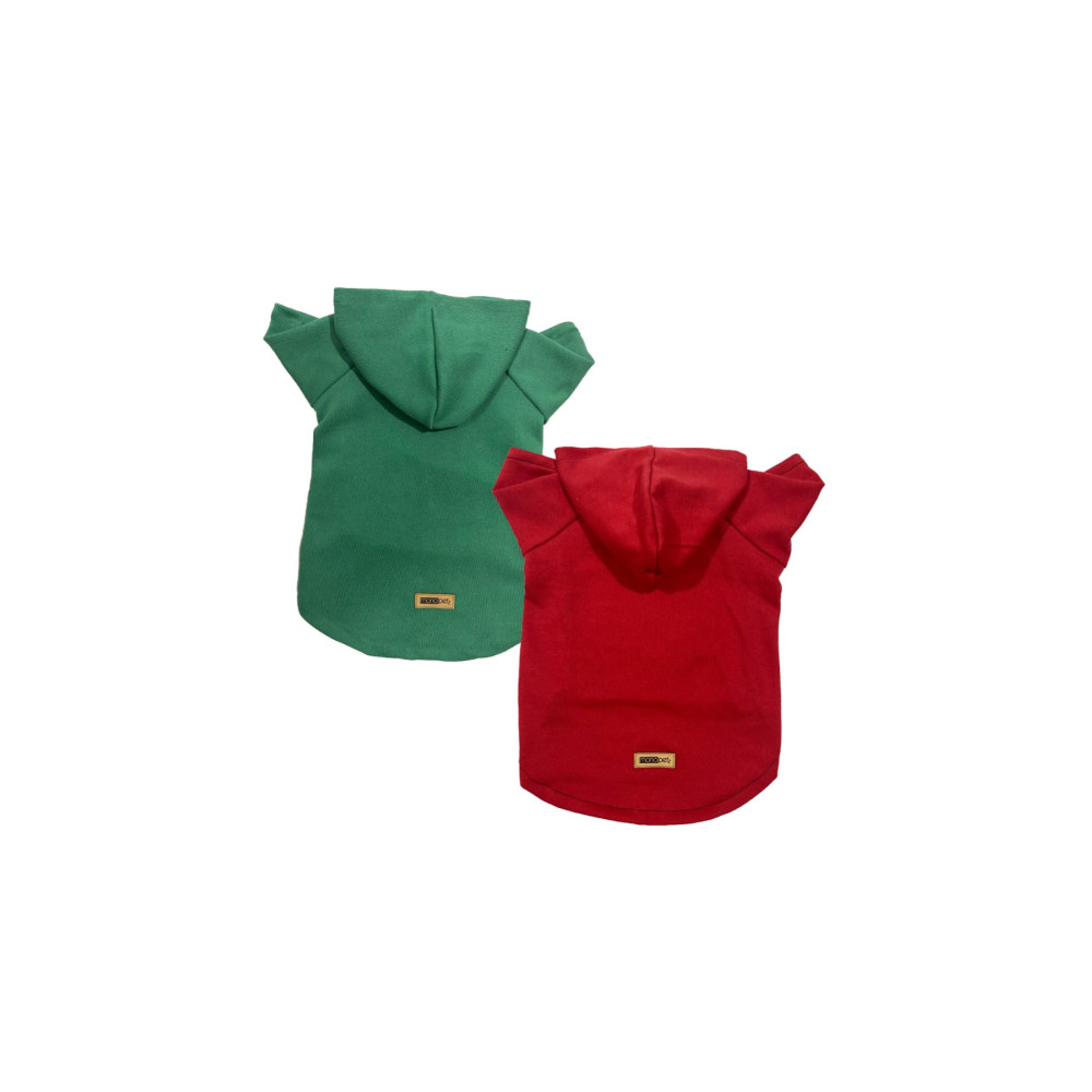 Monopetz Kapişonlu Polar Sweatshirt Köpek Ve Kedi Kıyafeti & Elbisesi - Kırmızı & Yeşil 2li Fırsat Paketi L Beden Evcil Hayvan Ürünleri Fiyatı