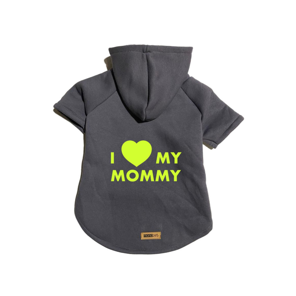 Monopetz Kapüşonlu Sweatshirt Köpek ve Kedi Kıyafeti Antrasit I Love Mommy S Beden Evcil Hayvan Ürünleri Fiyatı