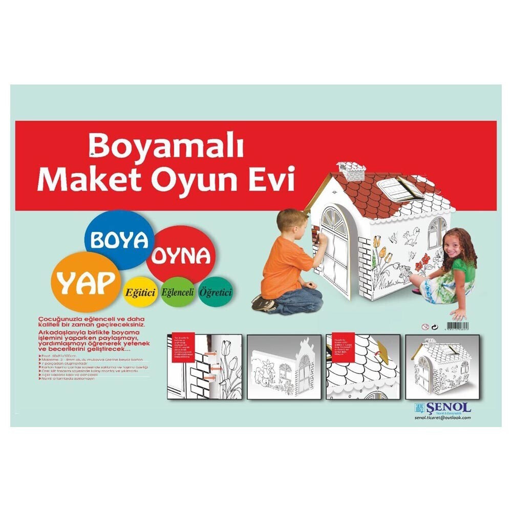 Monopol Boyamalı Maket Oyun Evi Pastel Boya Fiyatı
