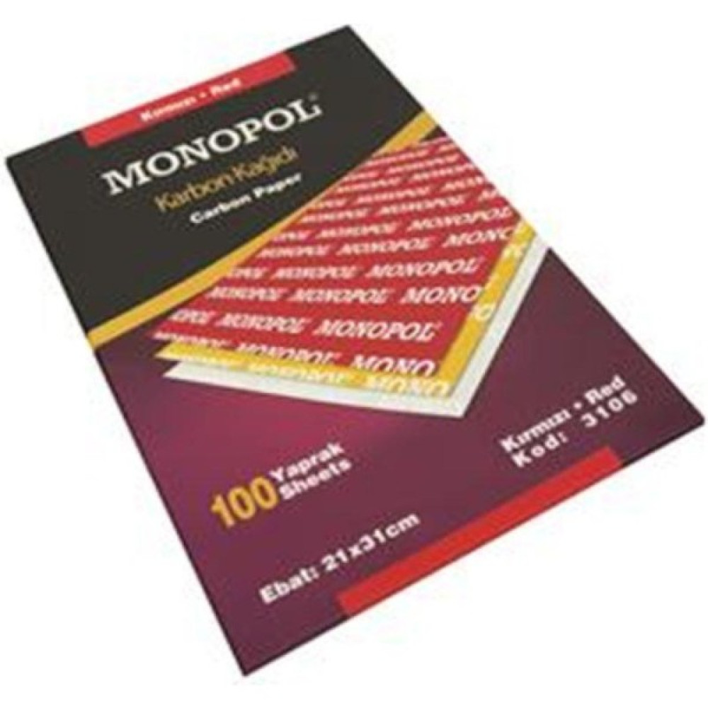 Monopol Karbon Kağıdı Monopol Karbon Kağıdı Kırmızı Renk 10 Adet Yardımcı Malzeme Fiyatı