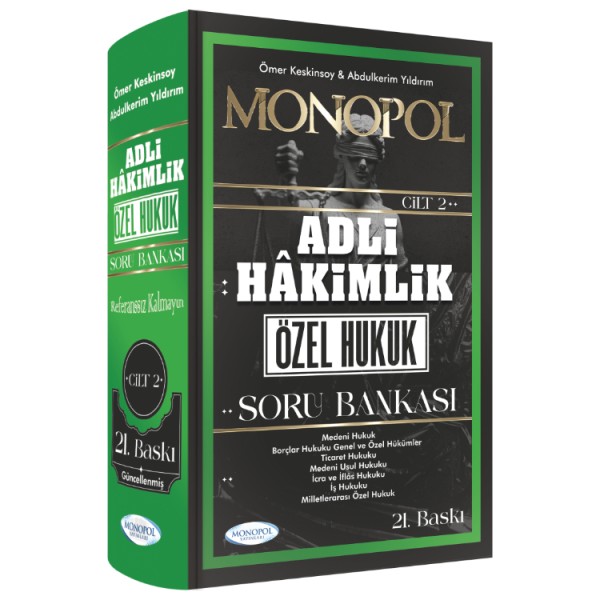 Monopol Yayınları Adli Hakimlik Özel Hukuk Soru Bankası 21. Baskı Diğer Fiyatı