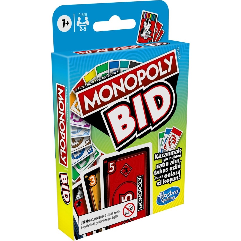 Monopoly F1699 Monopoly Bid / +7 Yaş - Renkli Eğitici Oyuncak Fiyatı