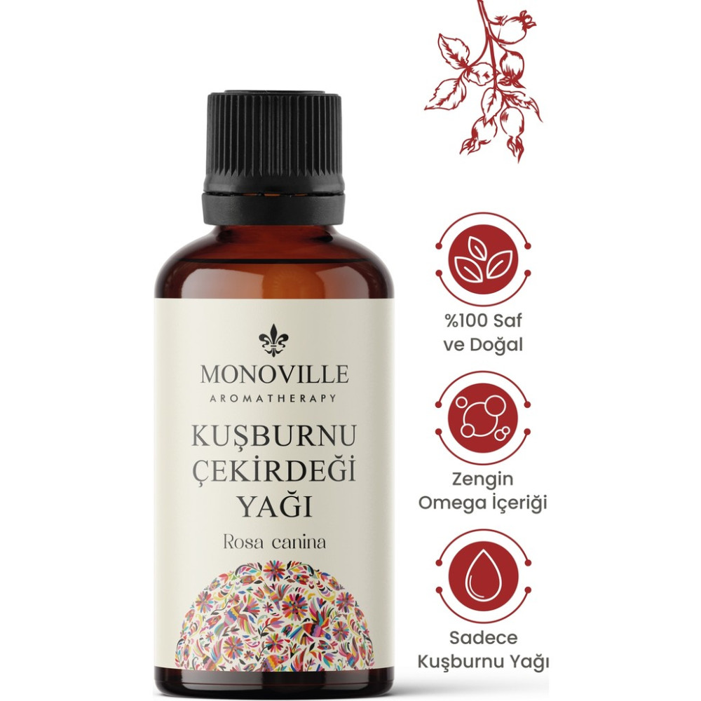 Monoville Kuşburnu Çekirdeği Yağı 30 ml Soğuk Sıkım Saf ve Doğal (Rosehip Seed Oil) Diğer Fiyatı