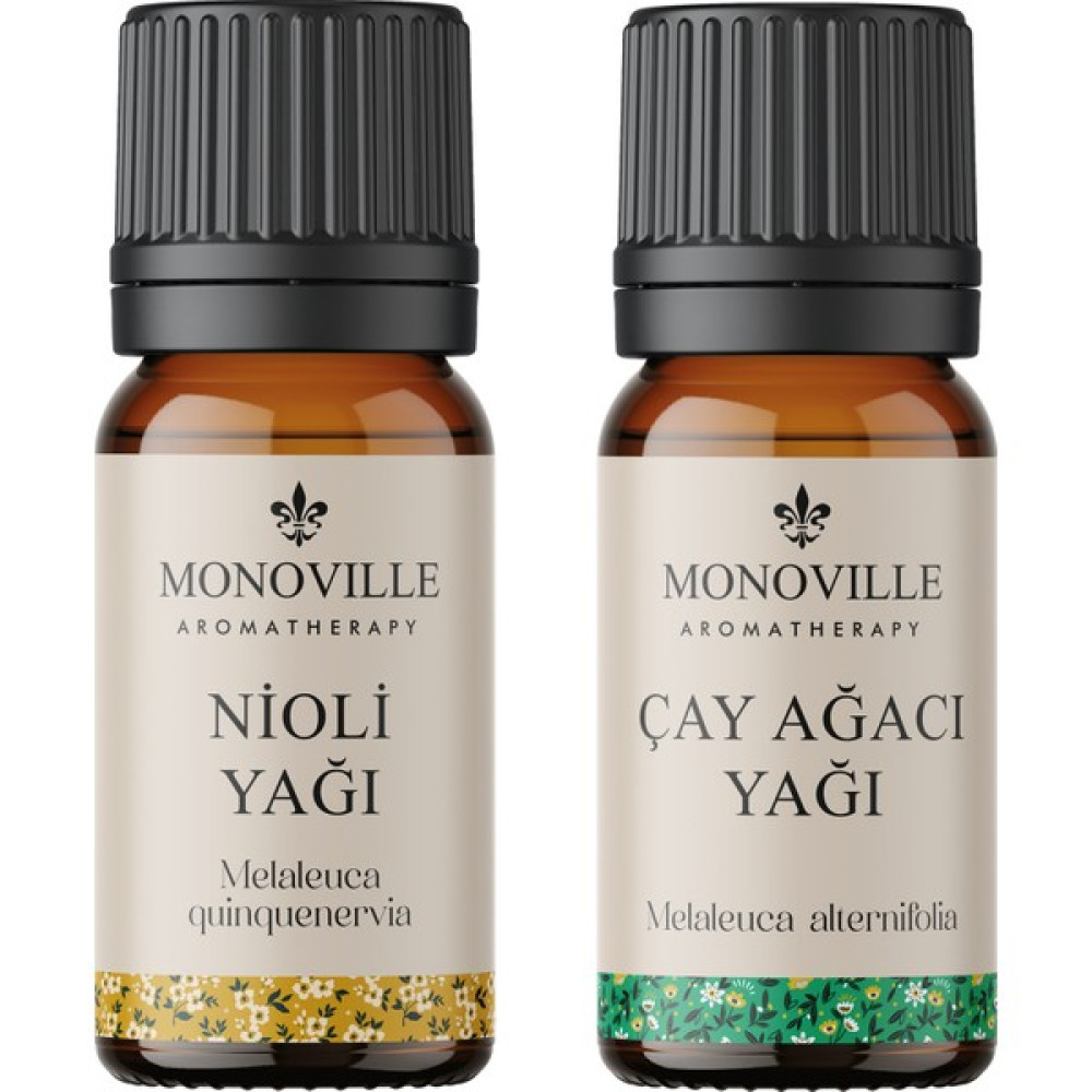 Monoville Nioli Yağı 10 Ml, Çay Ağacı Yağı 10 ml 2'li Set %100 Saf ve Doğal ( Niaouli And Lavender Oil ) 2X10 ml Nemlendiriciler Fiyatı