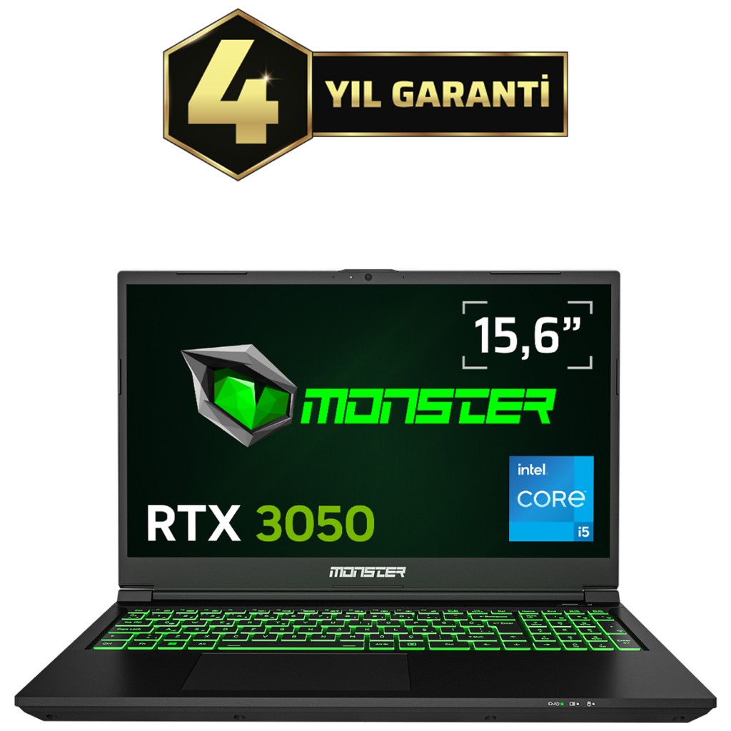 Monster Abra A5 V21.6.4 Intel Core i5 13420H 16 GB RAM 1 TB SSD 4 GB RTX 3050 FreeDOS 15,6" 144 Hz Oyun Bilgisayarı Ekran Kartları Fiyatı