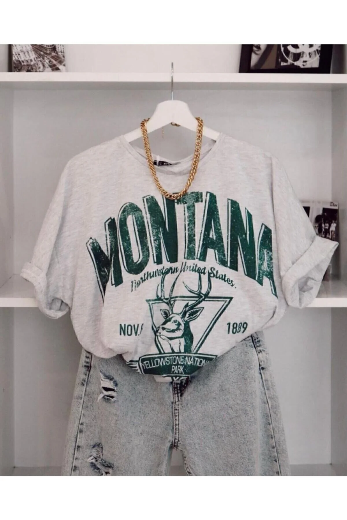 MONTANA Baskılı T-shirt L Beden" Bayan T-shirt Fiyatı