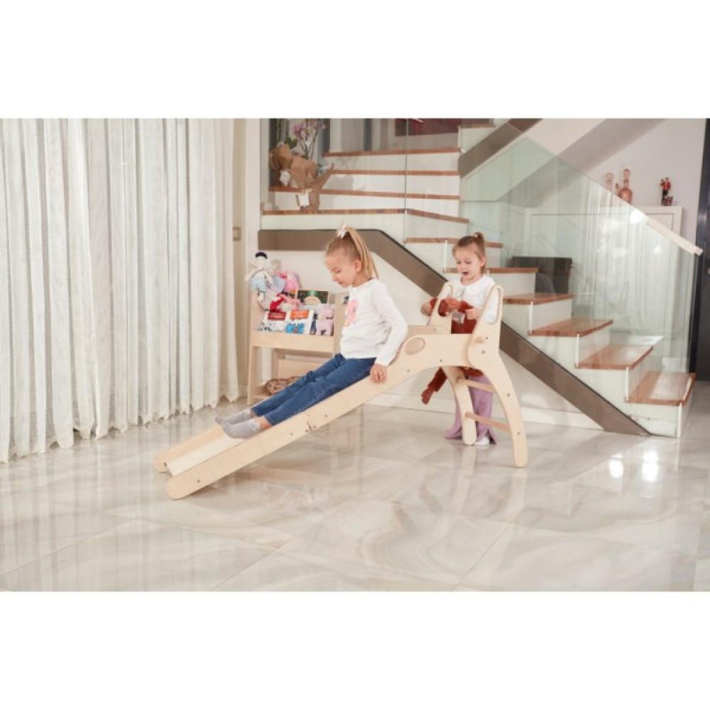 Monte Toys Ahşap Montessori Kaydırak | Ahşap Katlanabilir Kaydırak | Montessori Kaydırak - Bej Bebek Oyuncakları Fiyatı