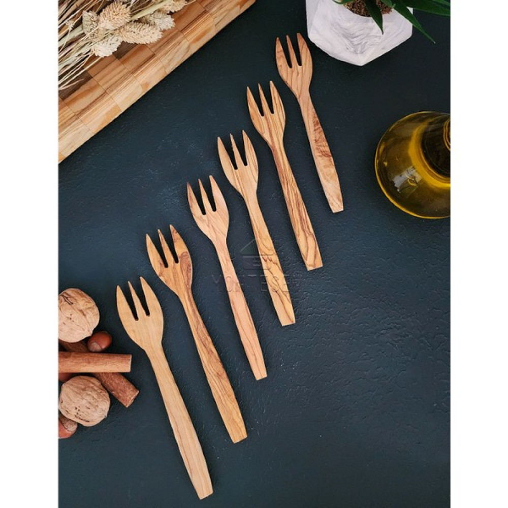 Montesev Zeytin Ağacı Tahta Kahvaltı Çatalı - Ahşap Çatal / Kaşık / Bıçak Takımları Fiyatı