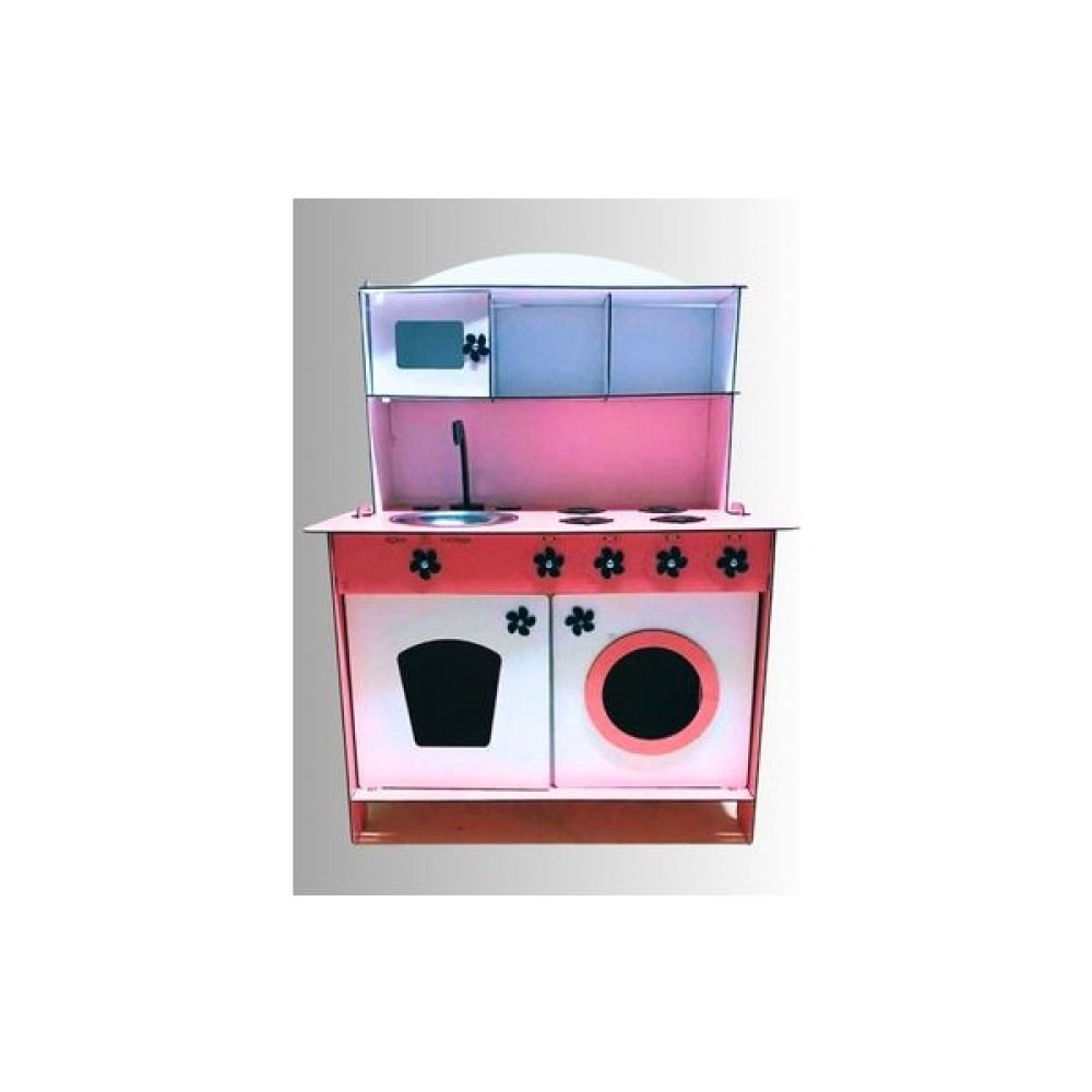 Montessori Eğitici Ahşap Çocuk Oyuncak Mutfak Dolabı Pembe-Beyaz 3 mm 84X60 cm - Pembe Oto Boyaları Fiyatı